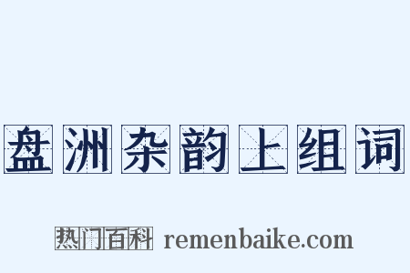 盘洲杂韵上组词是什么意思的图片